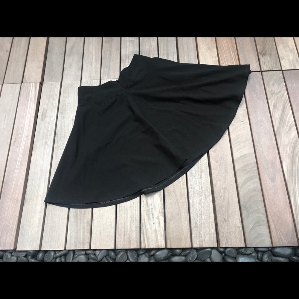 Ruby Boutique Solid Black A Line Zip Up Skirt - image 2